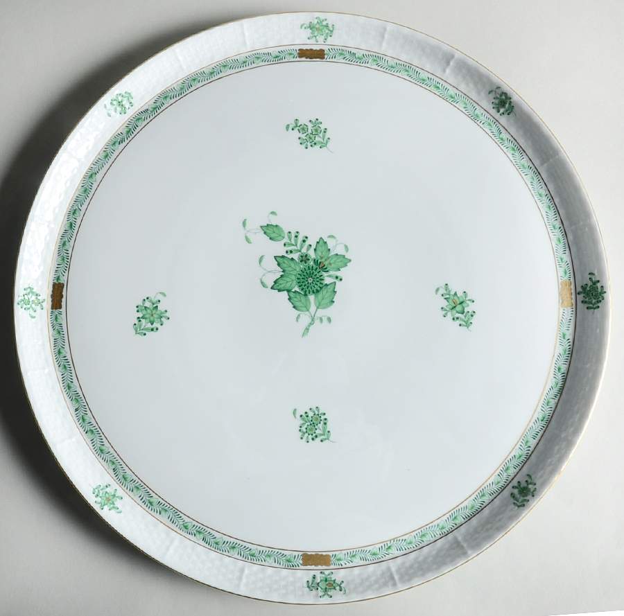 Chinese Bouquet Green (AV) Tray for 7 Piece Hors D'Ouevre Set by Herend-1