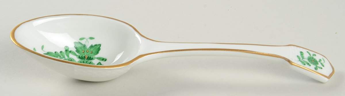 Chinese Bouquet Green (AV) Tablespoon (Serving Spoon) by Herend-1
