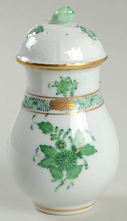 Chinese Bouquet Green (AV) Sugar Shaker &  Lid by Herend-1