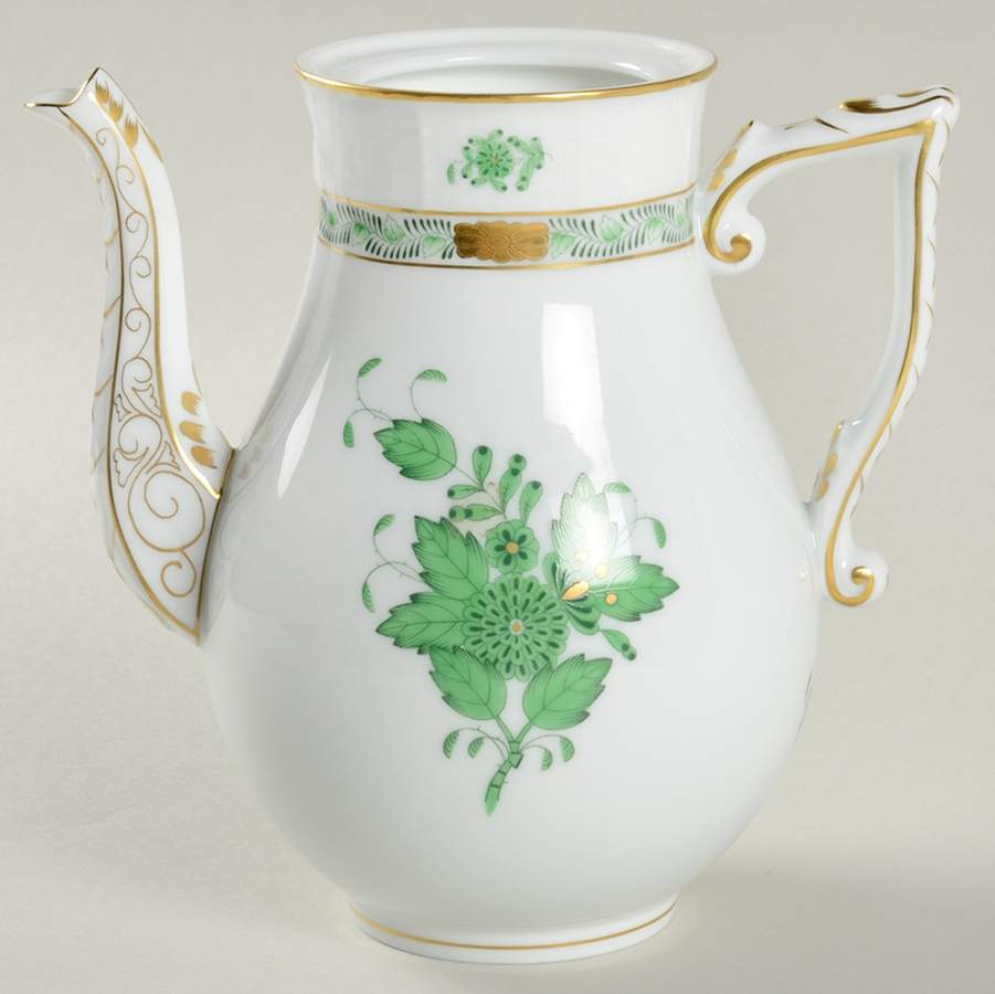 Chinese Bouquet Green (AV) Small Coffee Pot No Lid by Herend-1