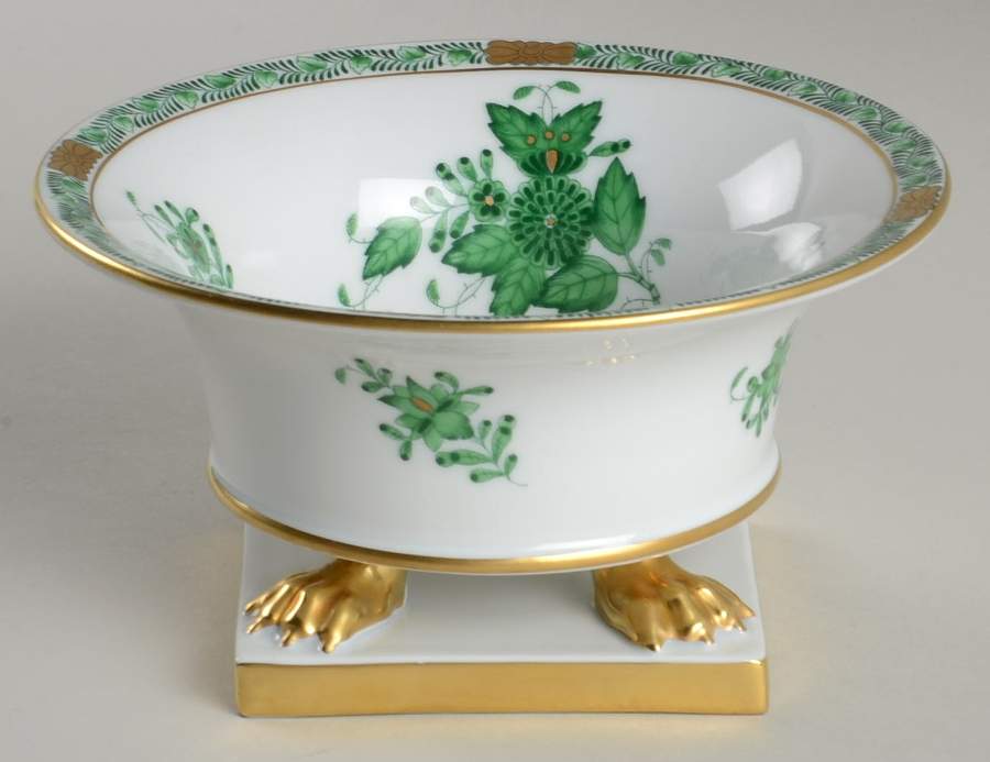 Chinese Bouquet Green (AV) 3" Footed Urn by Herend-1