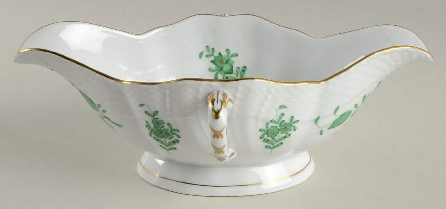 Chinese Bouquet Green (AV) Gravy Boat by Herend-1