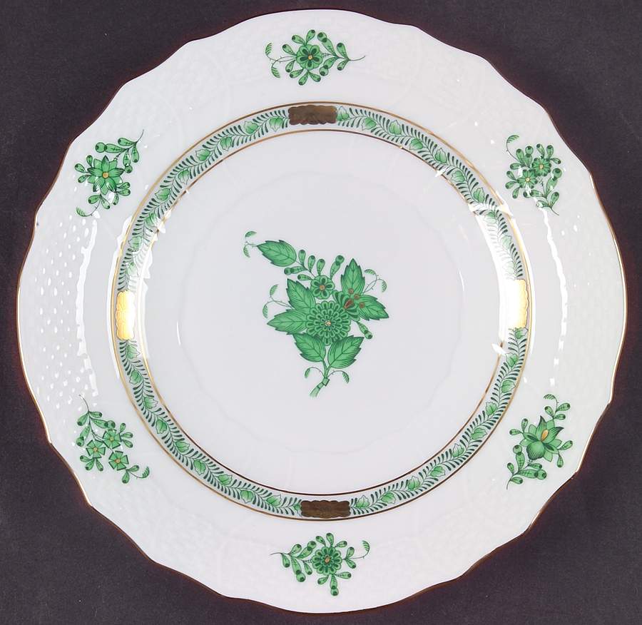 Chinese Bouquet Green (AV) Salad Plate by Herend-1