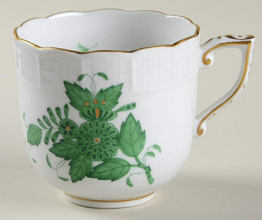 Chinese Bouquet Green (AV) Chocolate Cup by Herend-1