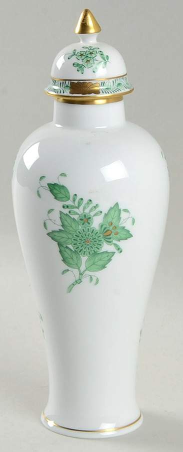 Chinese Bouquet Green (AV) 7" Urn with Lid by Herend-1