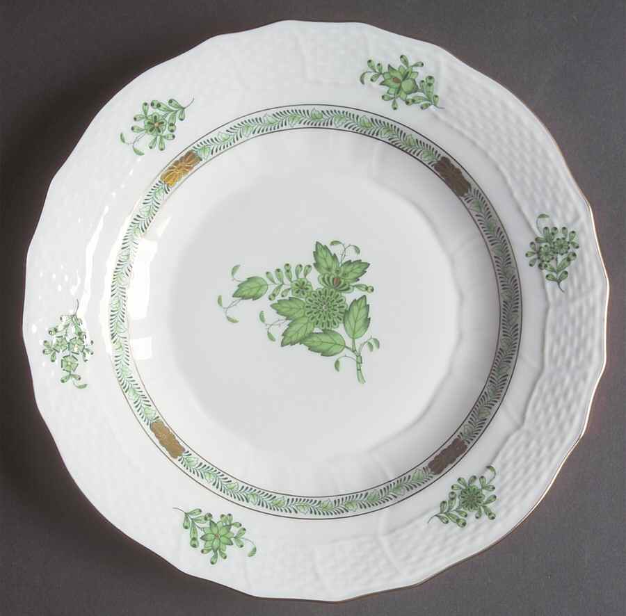 Chinese Bouquet Green (AV) Dessert Luncheon Plate by Herend-1