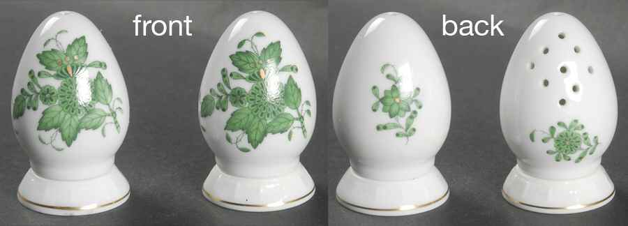 Chinese Bouquet Green (AV) Salt & Pepper Set by Herend-1