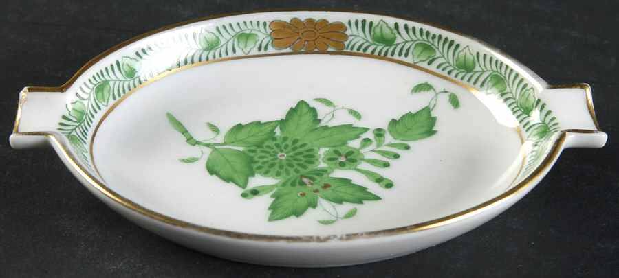 Chinese Bouquet Green (AV) 4" Ashtray by Herend-1
