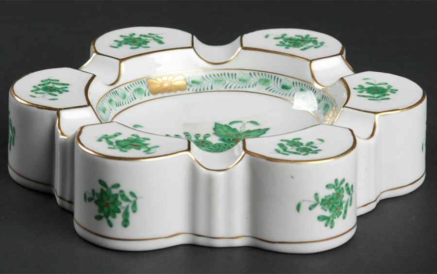 Chinese Bouquet Green (AV) Large Ashtray by Herend-1