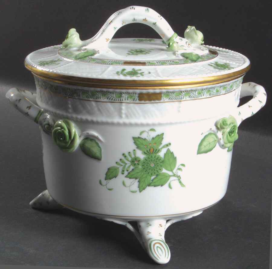 Chinese Bouquet Green (AV) Biscuit Box & Lid by Herend-1