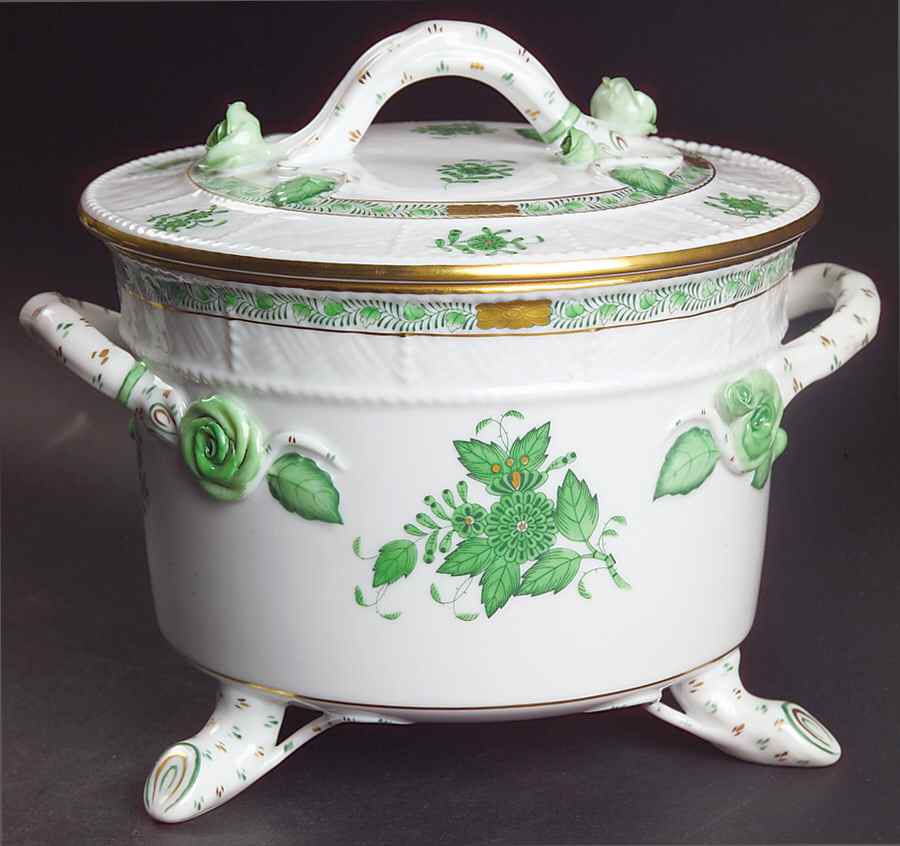 Chinese Bouquet Green (AV) Biscuit Box & Lid by Herend-1