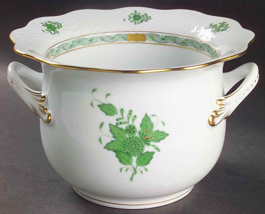 Chinese Bouquet Green (AV) 5" Cachepot by Herend-1
