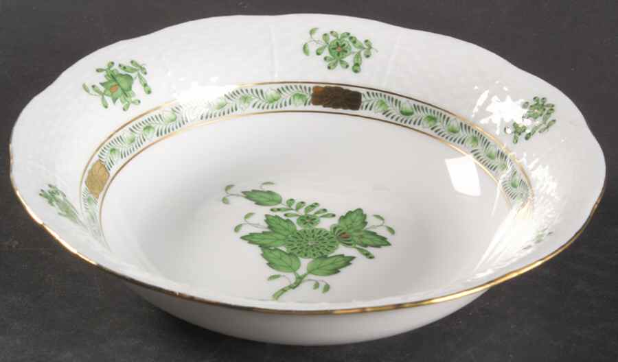 Chinese Bouquet Green (AV) Coupe Cereal Bowl by Herend-1