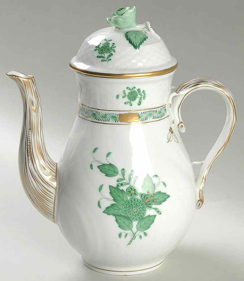 Chinese Bouquet Green (AV) Coffee Pot & Lid by Herend-1