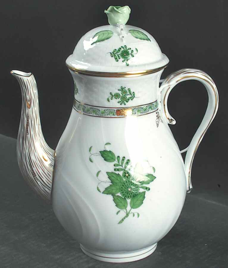 Chinese Bouquet Green (AV) Coffee Pot & Lid by Herend-1