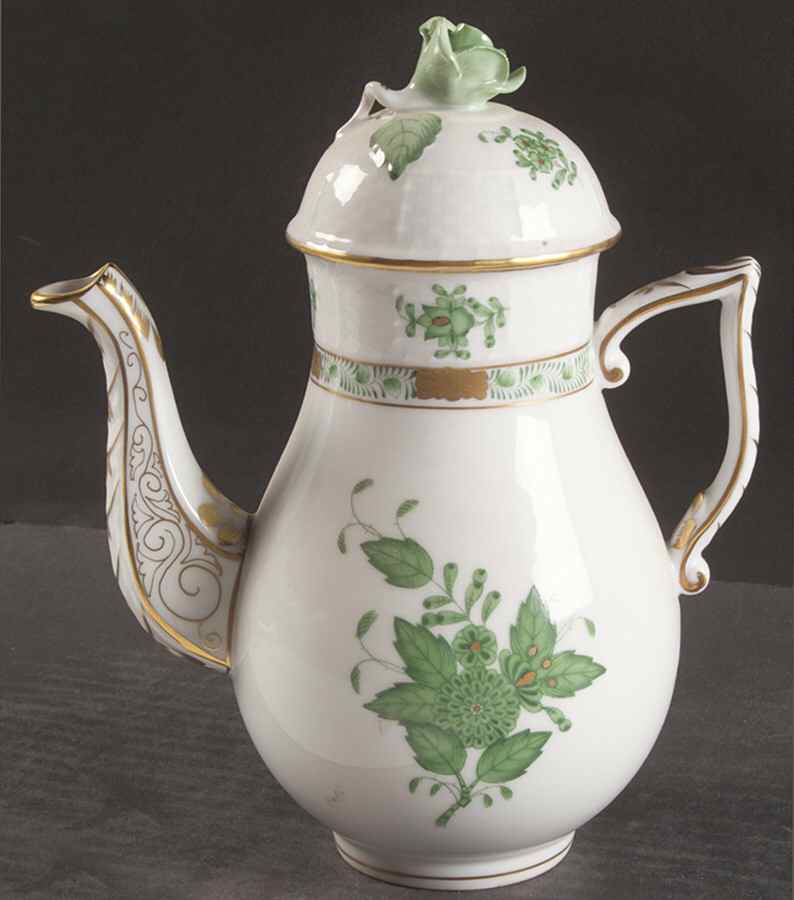 Chinese Bouquet Green (AV) Coffee Pot & Lid by Herend-1