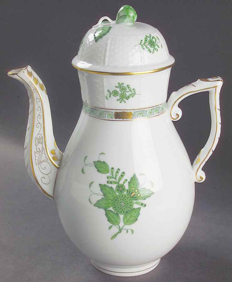 Chinese Bouquet Green (AV) Coffee Pot & Lid by Herend-1