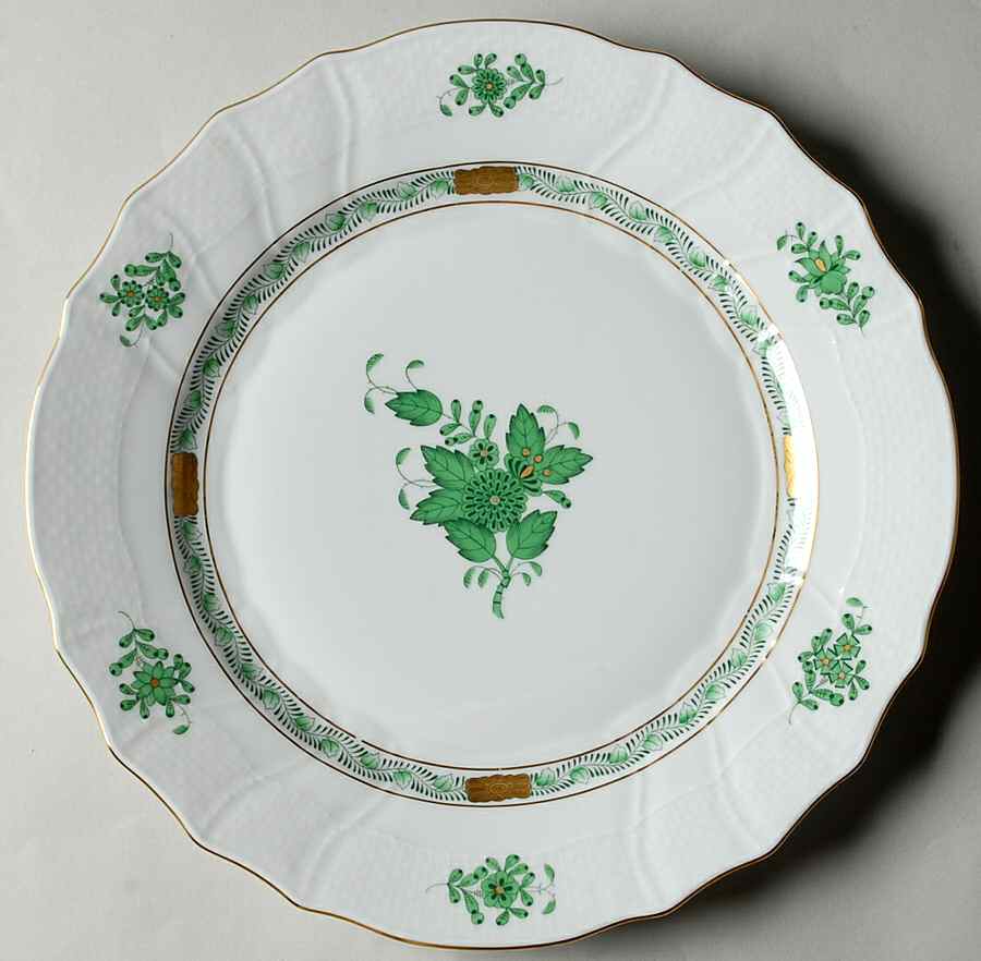 Chinese Bouquet Green (AV) Dinner Plate by Herend-1