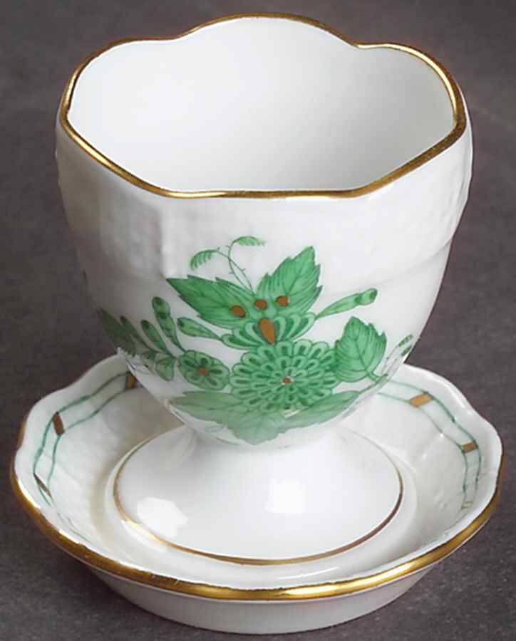 Chinese Bouquet Green (AV) Single Egg Cup by Herend-1