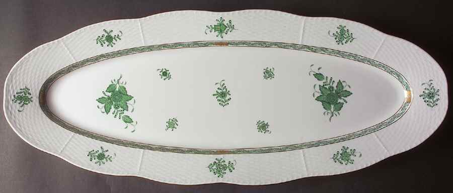 Chinese Bouquet Green (AV) 24" Fish Platter by Herend-1