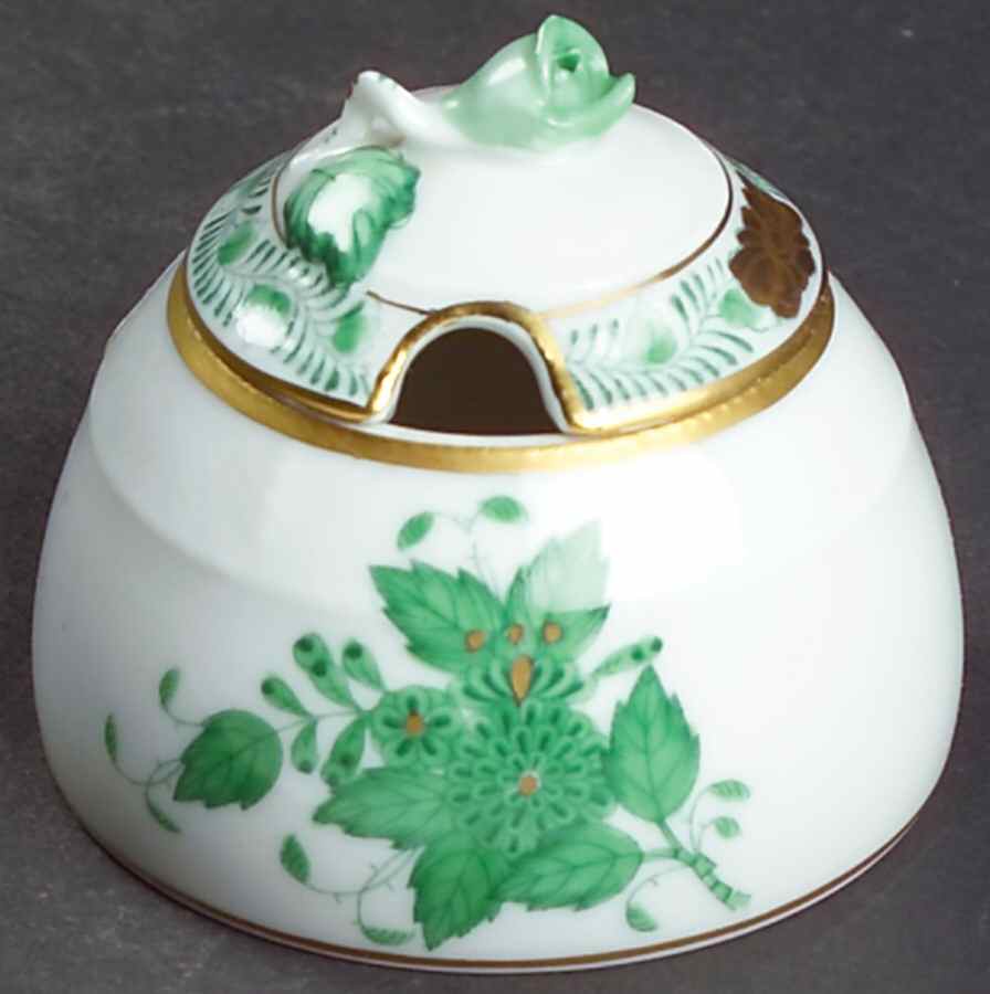 Chinese Bouquet Green (AV) Jam/Jelly & Lid by Herend-1