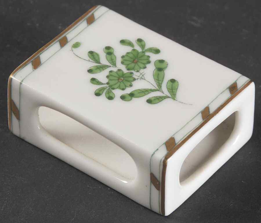 Chinese Bouquet Green (AV) Match Box Holder by Herend-1