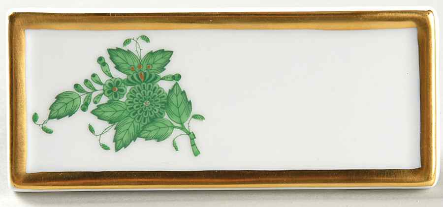 Chinese Bouquet Green (AV) Small Placard/Place Card Holder by Herend-1