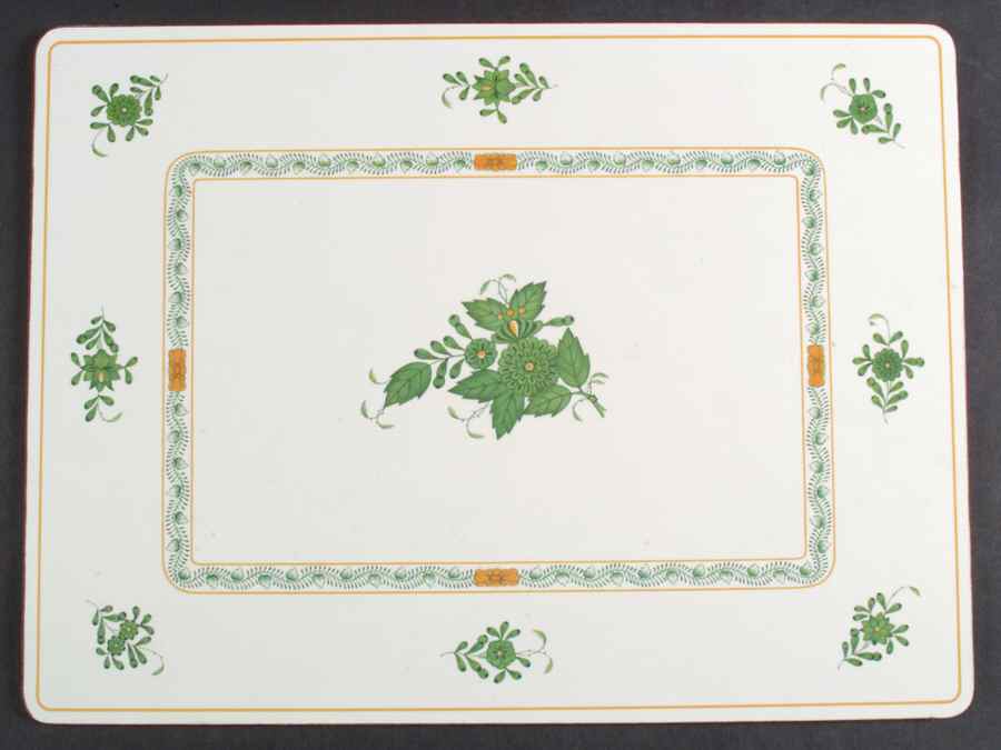 Chinese Bouquet Green (AV) Corkboard Placemat by Herend-1
