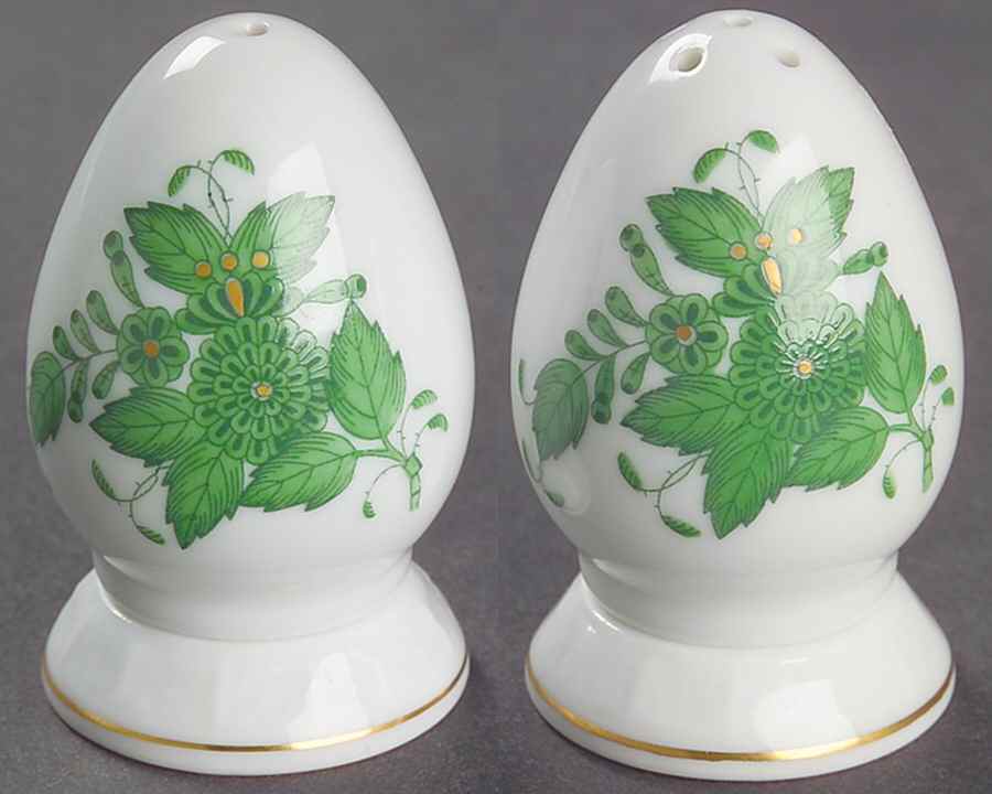 Chinese Bouquet Green (AV) Salt & Pepper Set by Herend-1