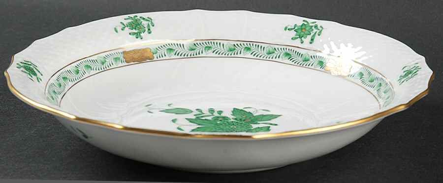 Chinese Bouquet Green (AV) Coupe Soup Bowl by Herend-1