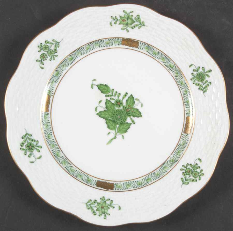 Chinese Bouquet Green (AV) Salad Plate by Herend-1