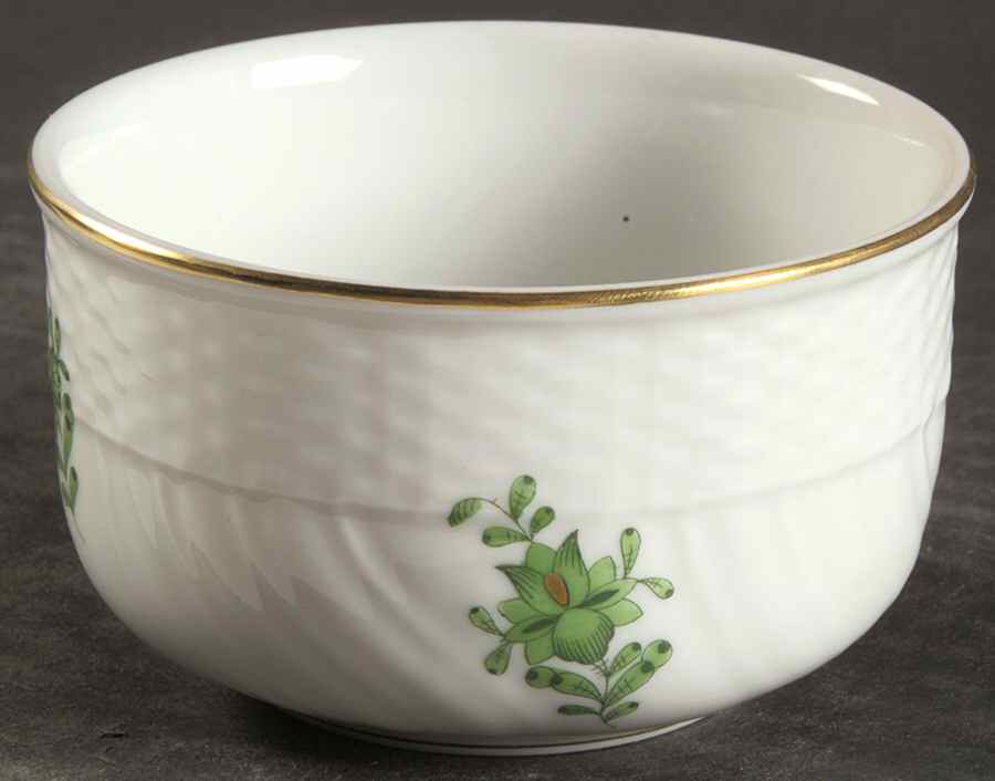 Chinese Bouquet Green (AV) Mini Sugar Bowl No Lid by Herend-1
