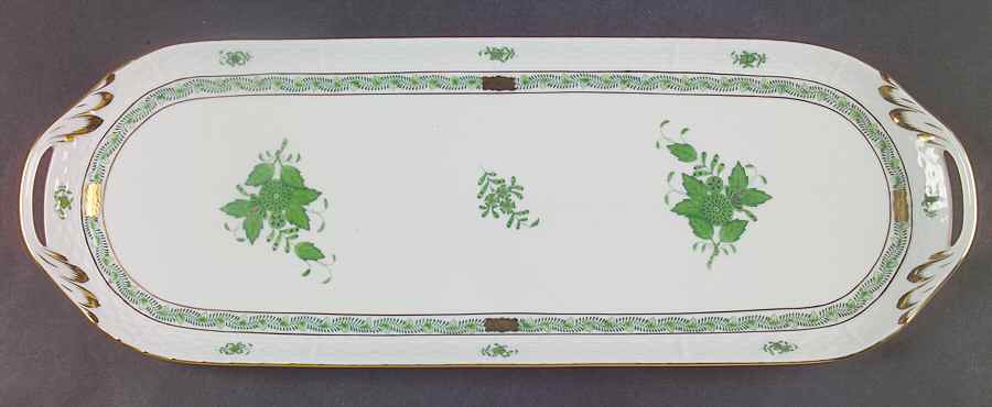 Chinese Bouquet Green (AV) Oblong Tray by Herend-1