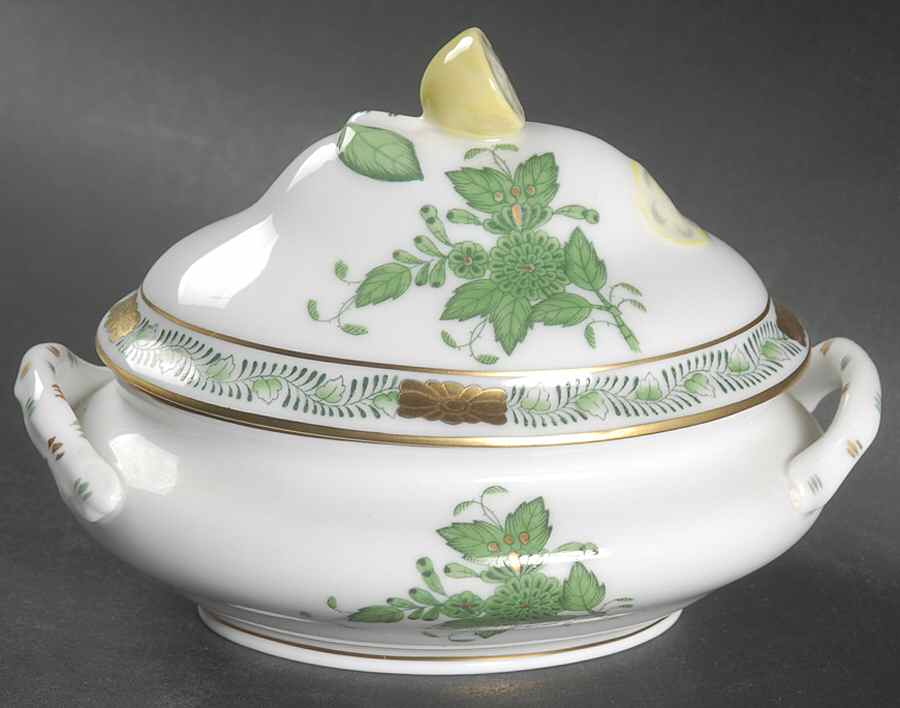 Chinese Bouquet Green (AV) Mini Tureen & Lid by Herend-1