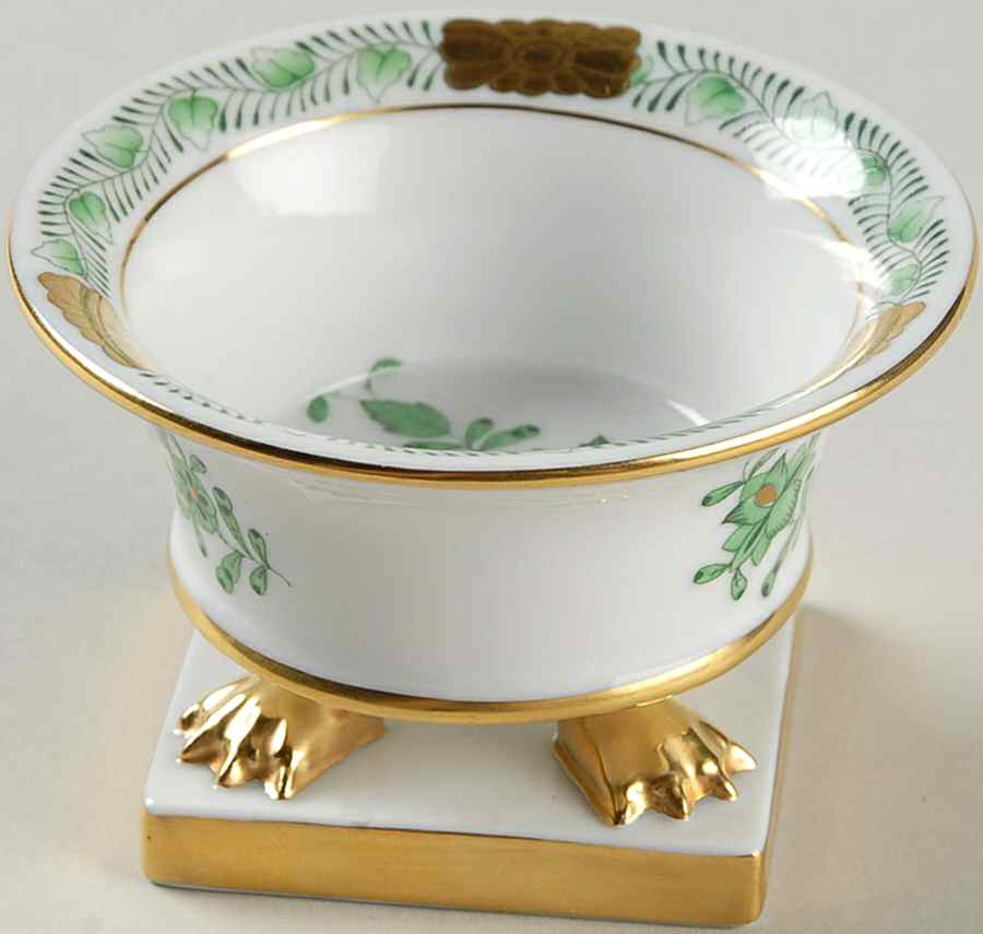 Chinese Bouquet Green (AV) 2" Footed Urn by Herend-1