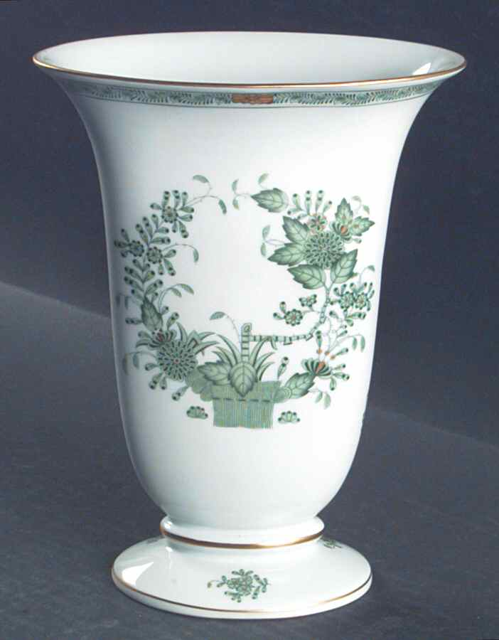 Chinese Bouquet Green (AV) 8" Oval Vase by Herend-1