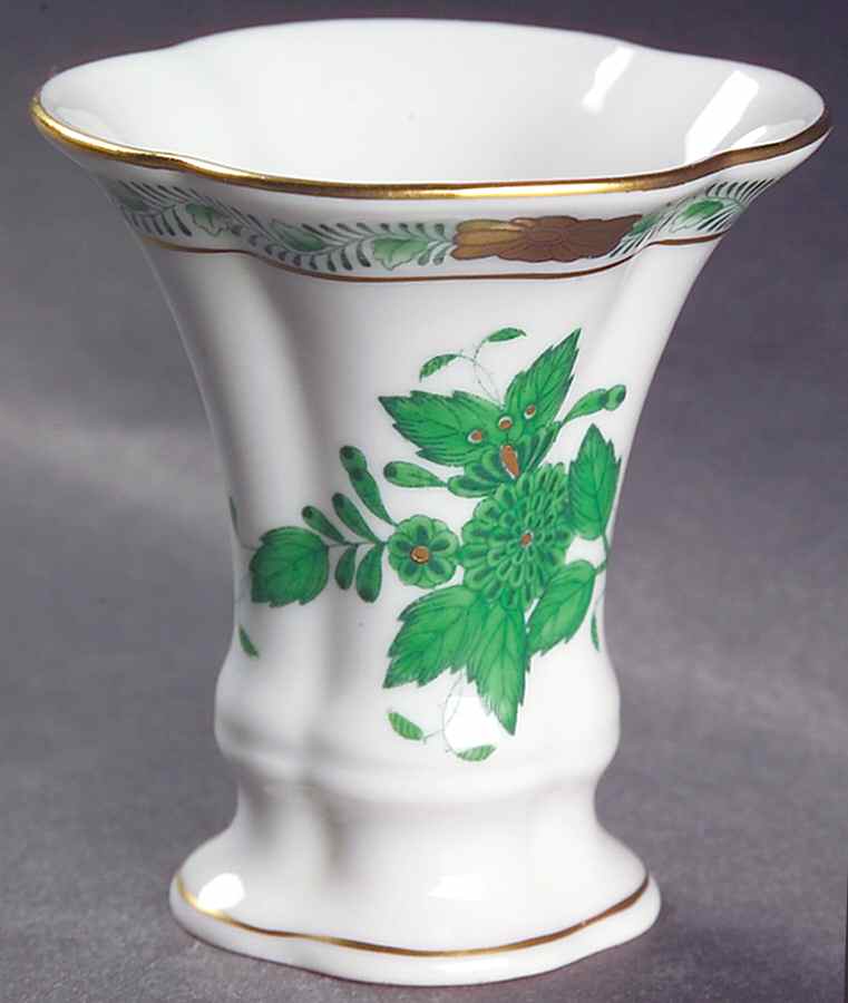 Chinese Bouquet Green (AV) 2" Vase by Herend-1