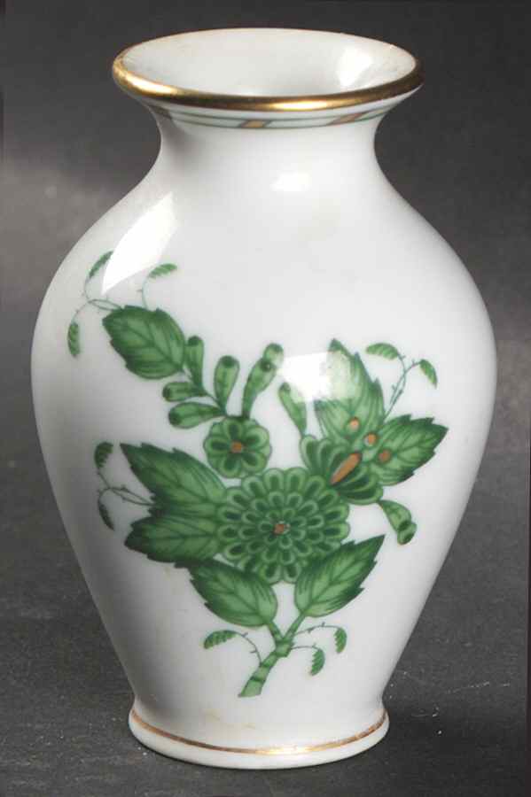 Chinese Bouquet Green (AV) Mini Bud Vase by Herend-1