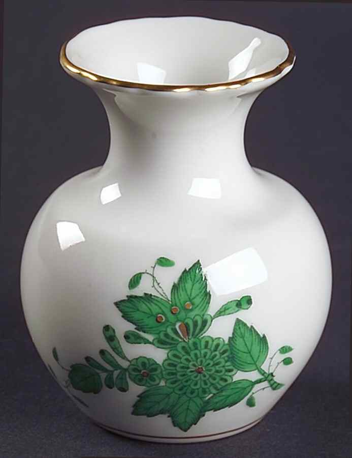 Chinese Bouquet Green (AV) 2" Mini Bud Vase by Herend-1