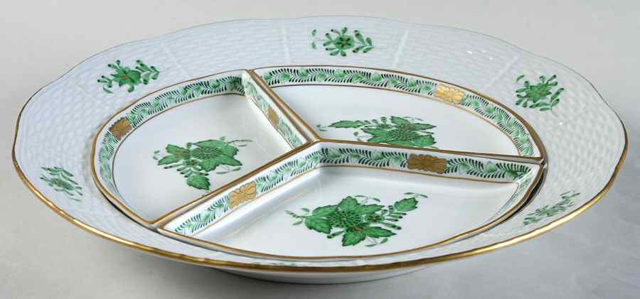 Chinese Bouquet Green (AV) (4 Pc) Hors d'Oeuvres Set by Herend-1