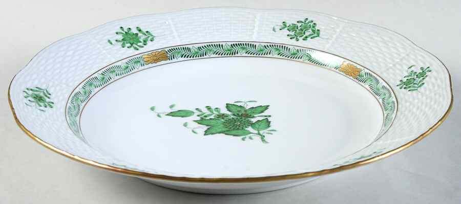 Chinese Bouquet Green (AV) 4-Piece Hors d'Oeuvres Set, Tray Only by Herend-1