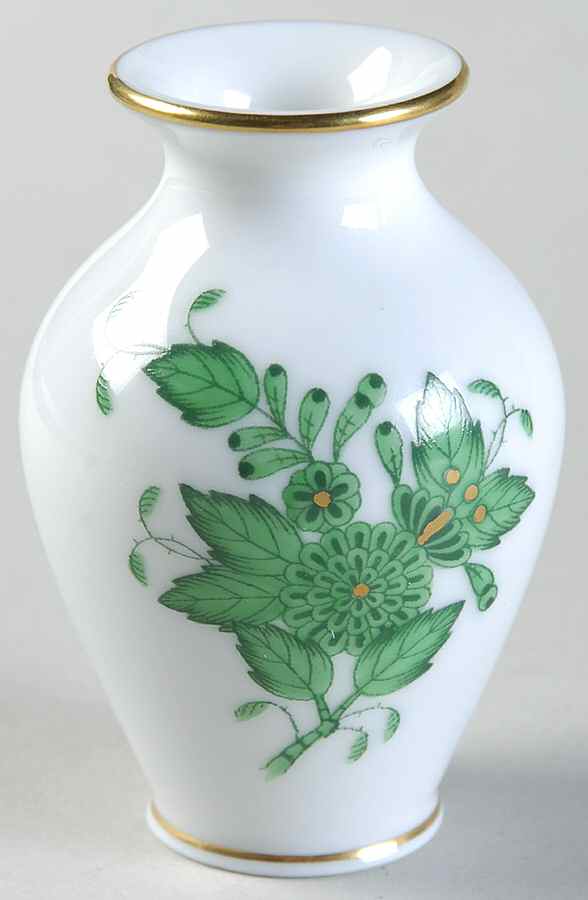 Chinese Bouquet Green (AV) 2" Bud Vase by Herend-1