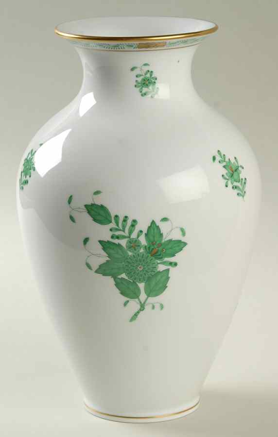 Chinese Bouquet Green (AV) 9" Vase by Herend-1