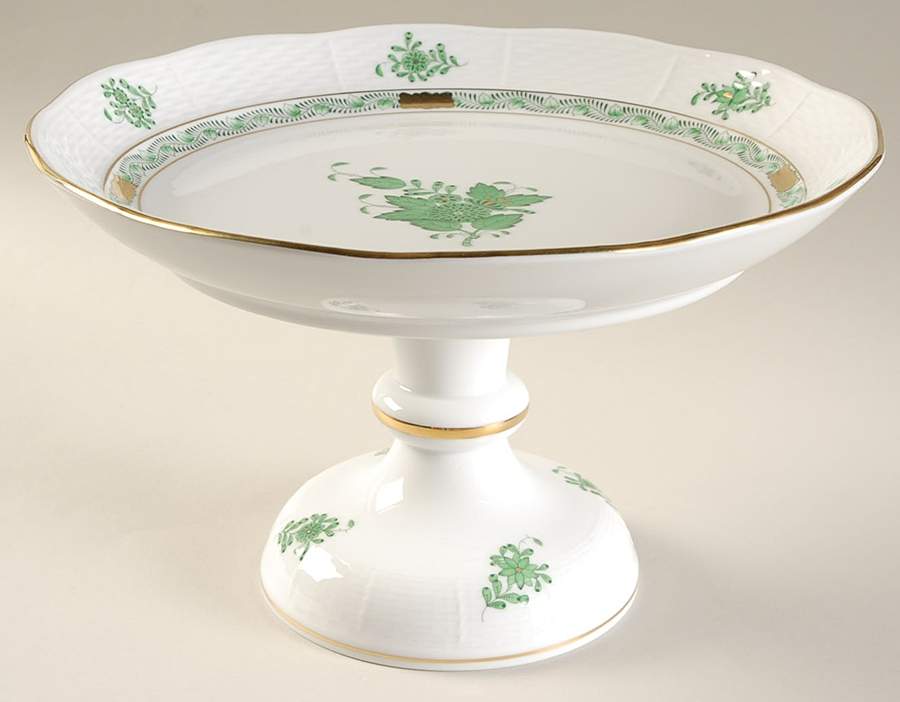Chinese Bouquet Green (AV) Tall Comport by Herend-1
