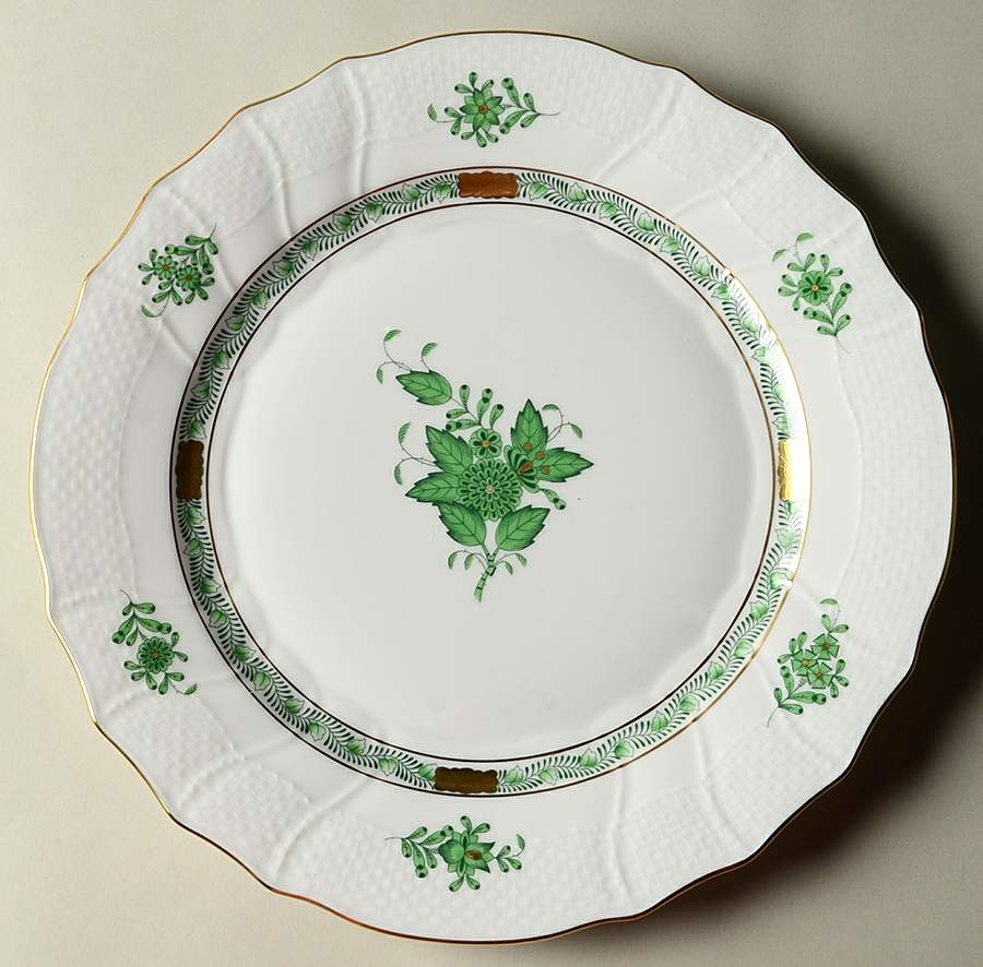 Chinese Bouquet Green (AV) Dinner Plate by Herend-1