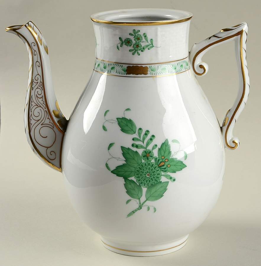Chinese Bouquet Green (AV) Coffee Pot No Lid by Herend-1