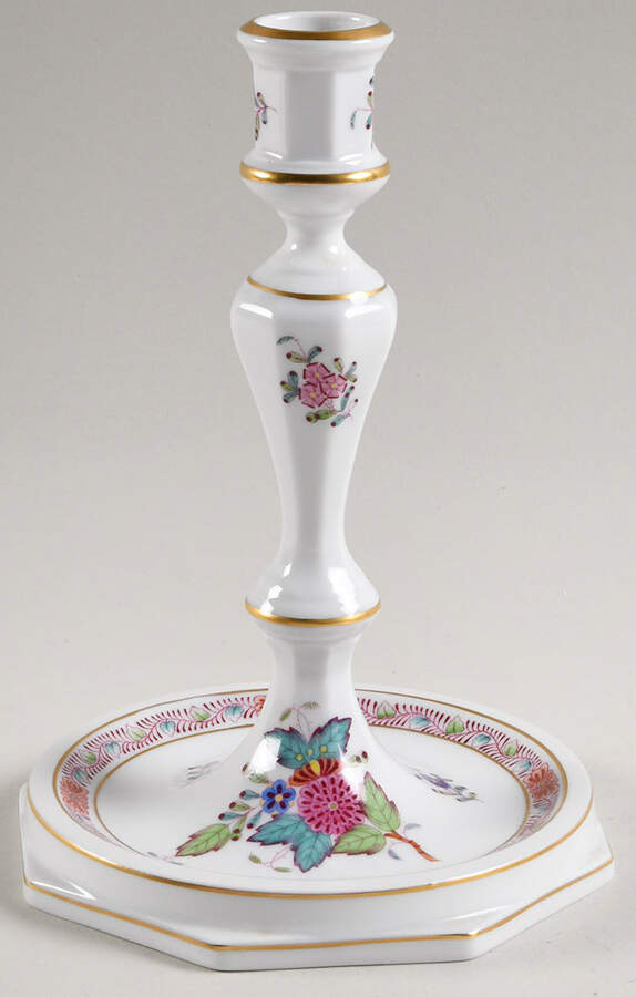 Chinese Bouquet Multicolor (AF) 7" Candlestick by Herend-1