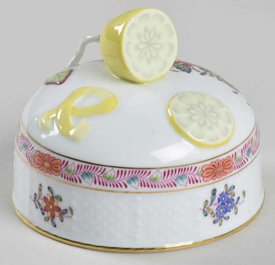 Chinese Bouquet Multicolor (AF) Lid for Round Butter by Herend-1
