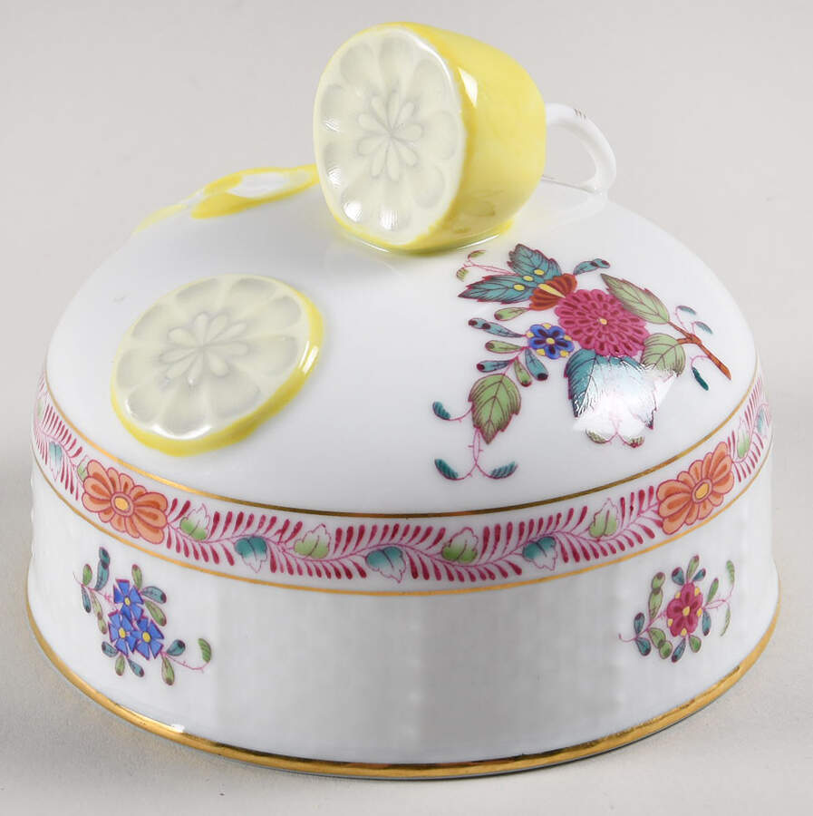 Chinese Bouquet Multicolor (AF) Lid for Small Round Butter by Herend-1