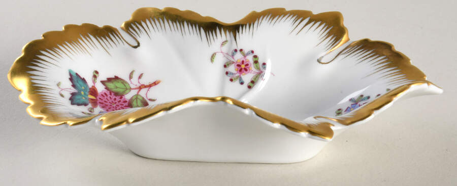 Chinese Bouquet Multicolor (AF) 6" Leaf Dish by Herend-1